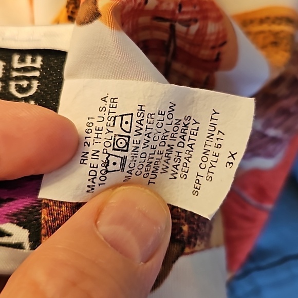 VTG MAGGIE SWEET 1920s Fashion Ladies Print Button Down Shirt 3X - Picture 8 of 8